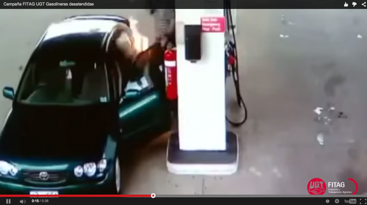 FITAG-UGT falsifiquen un vídeo per simular una explosió en una benzinera “low cost” i generar alarma social